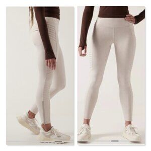 Athleta Delancey Textured Moto Tight Cream Womens M